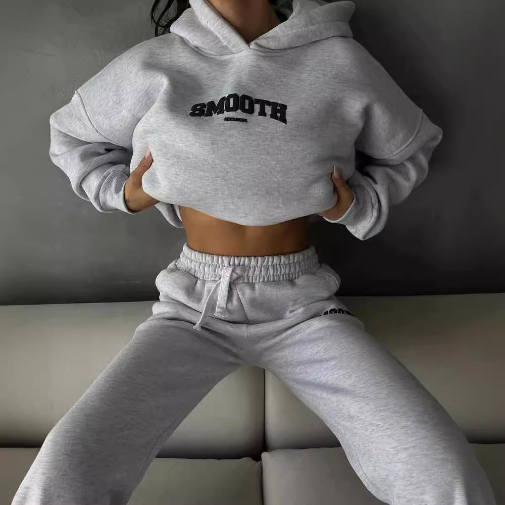Casual hoodie sweatshirt set for women with elastic waistband Lune London