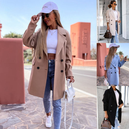 Manteau trench élégant et décontracté pour femmes avec double boutonnage Chic & Stil