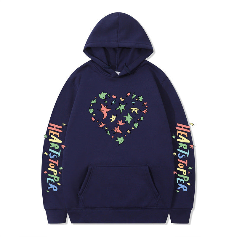 Women's hoodie with creative heart and leaf design Lune London