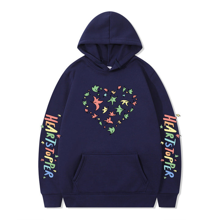 Women's hoodie with creative heart and leaf design Lune London