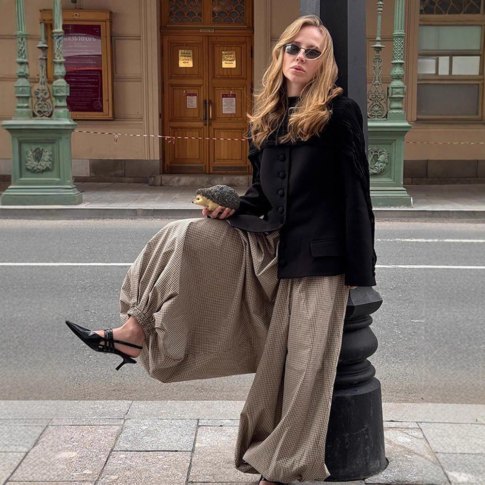 Women's Longline Wool Coat with Minimalist Button Placket, Structured Shoulder, and Classic Lapel Collar Amarae