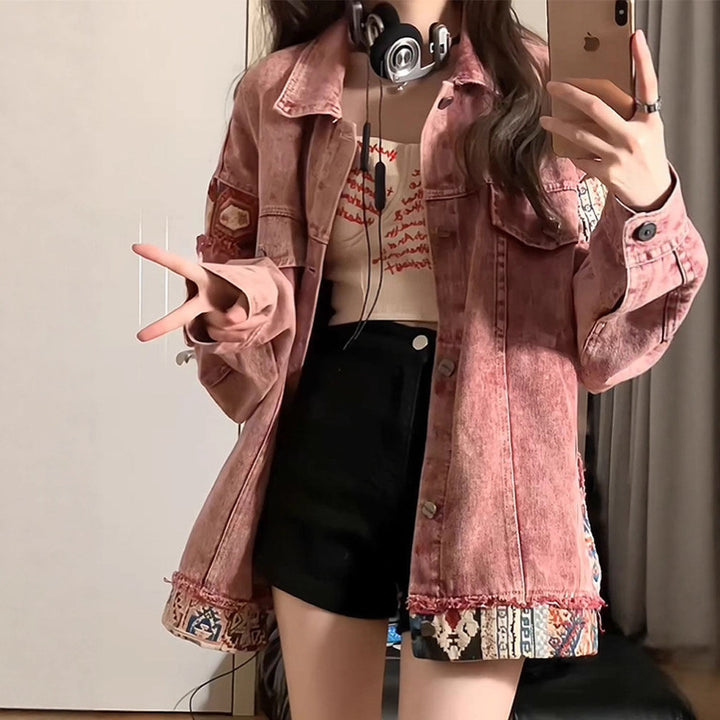 Veste en denim pour femmes avec broderie unique et design à la mode Chic & Stil