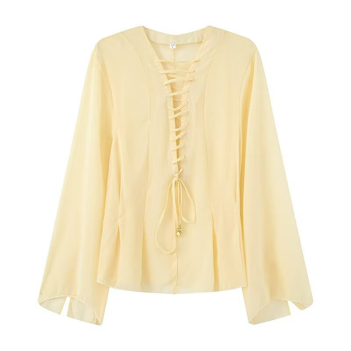 Blouse pour femmes avec détail de dentelle élégant et manches larges Chic & Stil