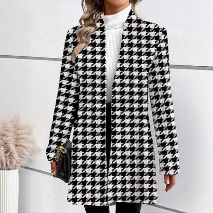 Elegant checkered coat for women Amarae