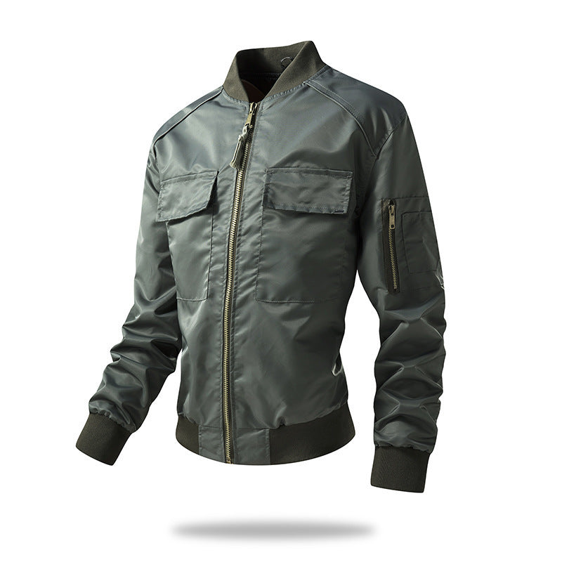 Lightweight bomber jacket for men with multifunctional pockets and elastic edges Lune London