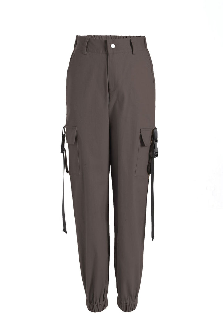 Women's cargo pants with elastic waistband and practical side pockets Lune London