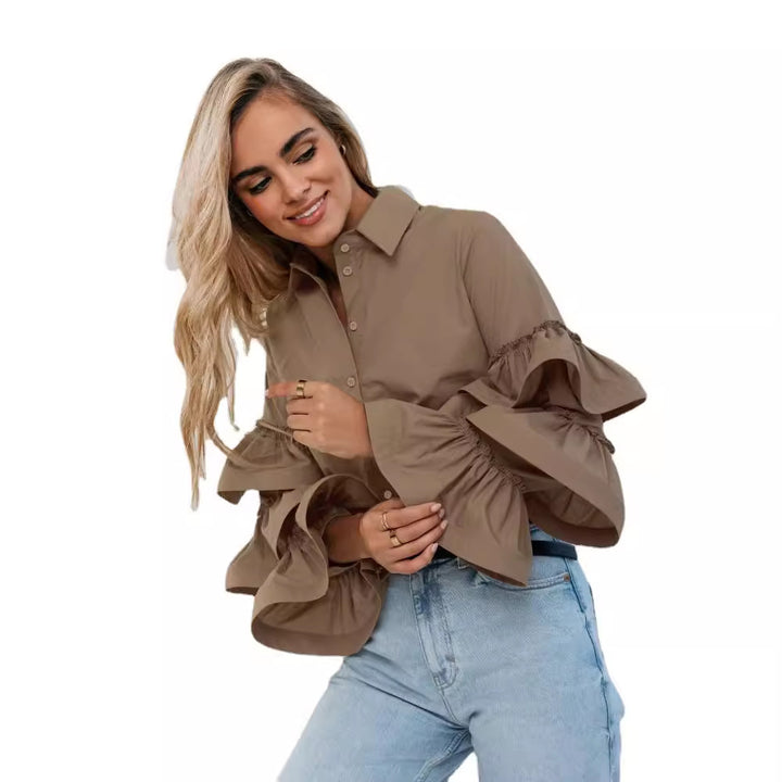Fitted ruffled column bust for women Lune London