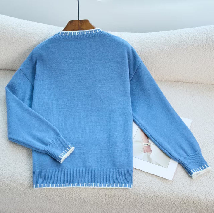 Patterned sweater for women with bow pattern Lune London