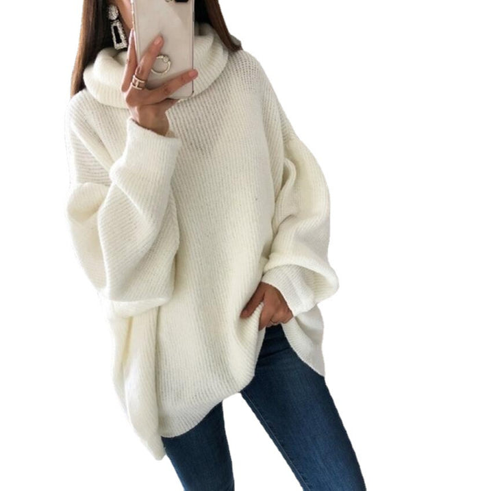 Thick knit sweater for women with high collar and oversized fit Lune London