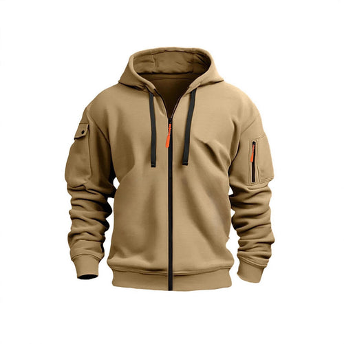 Men's hoodie jacket with functional zip pockets and modern cut Chic & Stil