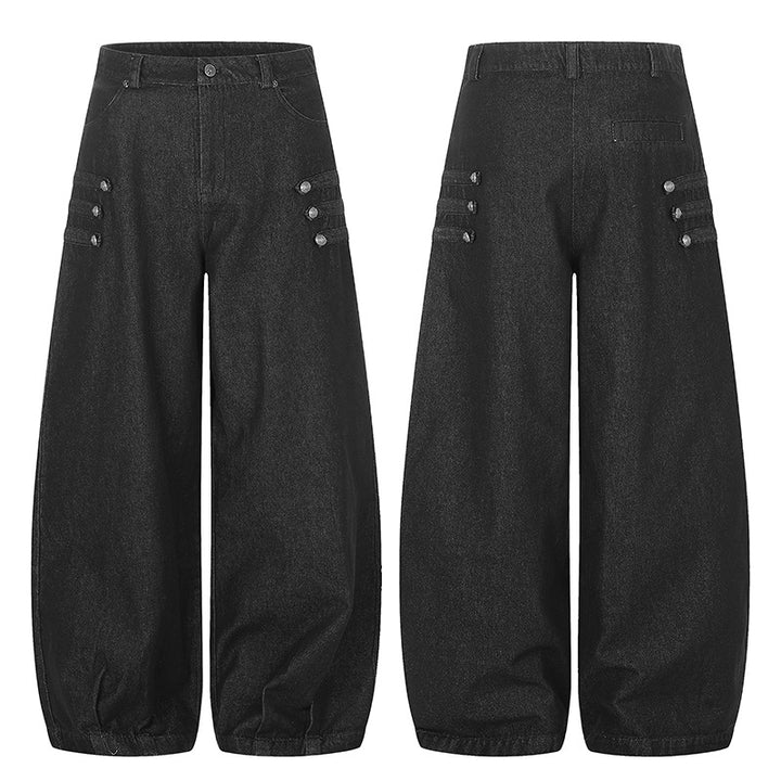Women High-Waisted Balloon Culotte Jeans with Elastic Hem Amarae