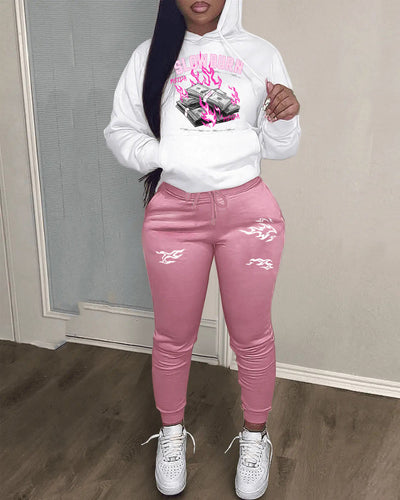 Women's hoodie and jogger pants set with creative design Amarae