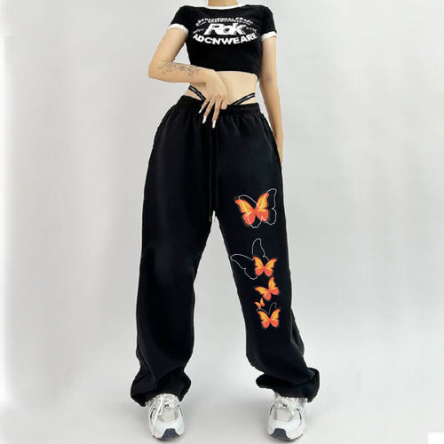 Women's jogging pants with colorful butterfly design Chic & Stil