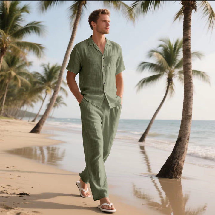 Airy summer set for men with modern shirt and comfortable pants Lune London