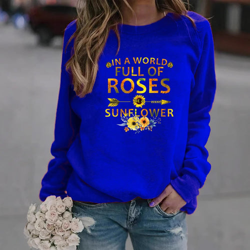 Sweat-shirt femme avec design inspirant et décoration florale Chic & Stil