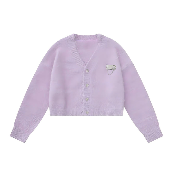 Short plush jacket for women with button design and elegant cut Lune London