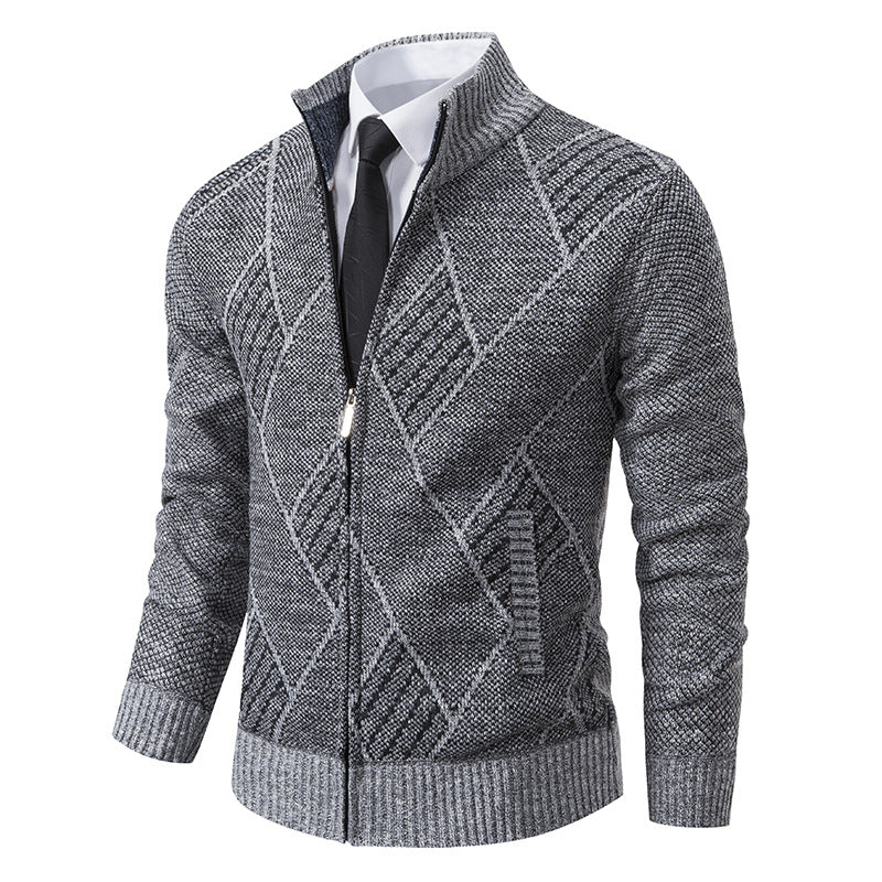 Men's knit jacket with a modern pattern and a slim fit Lune London