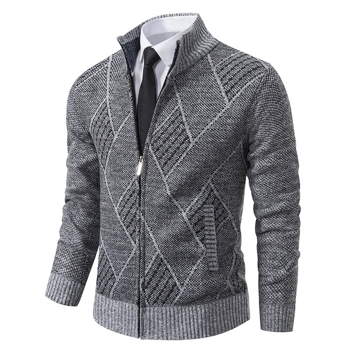 Men's knit jacket with a modern pattern and a slim fit Lune London