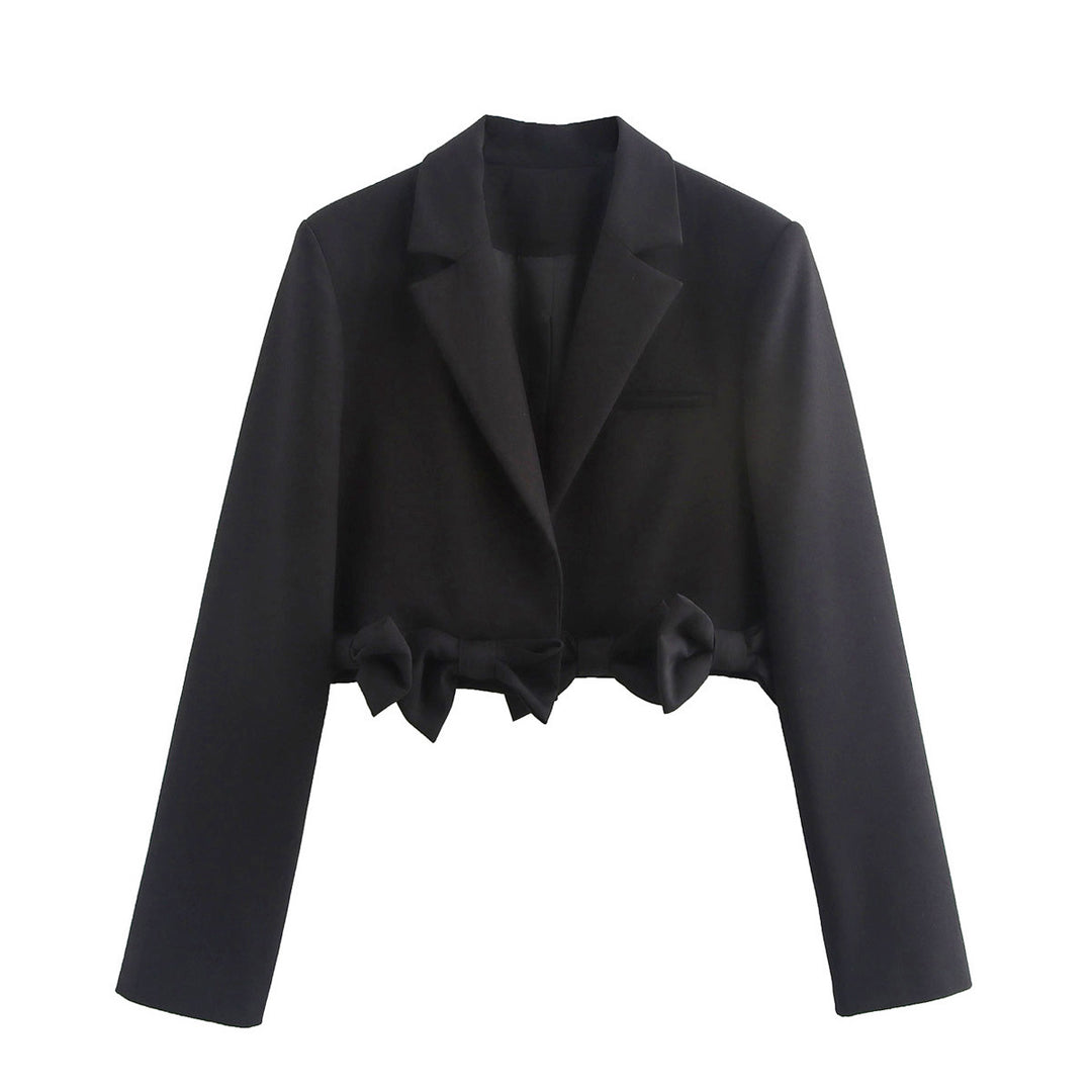 Cropped blazer jacket for women with ruched details and elegant cut Lune London