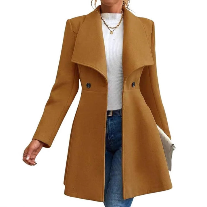 Women's transitional coat with large lapels and double-breasted buttons Lune London