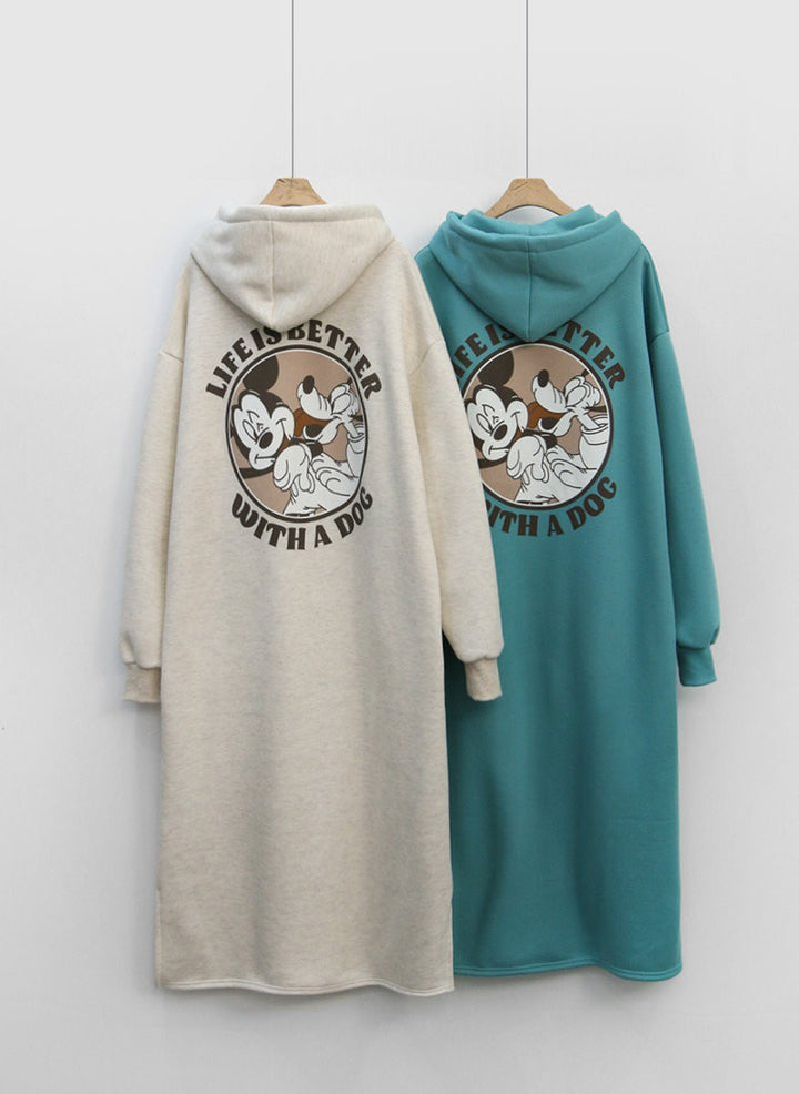 Women’s Cozy Hoodie Dress with large print and comfortable fit Chic & Stil