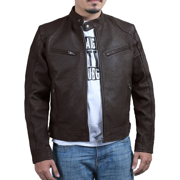 Premium leather biker jacket for men Lune London