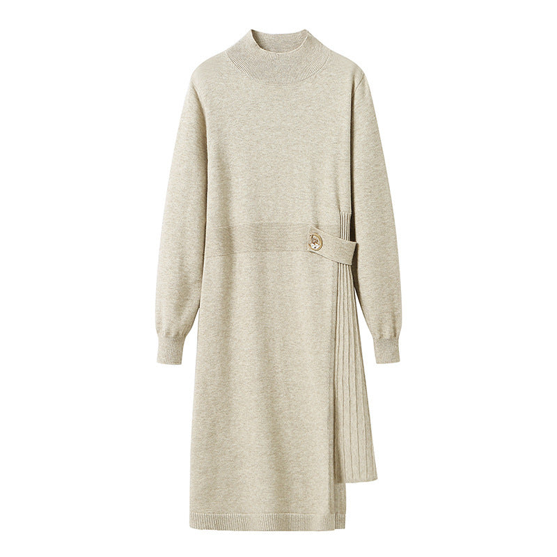 Robe tricotée élégante pour femmes avec plis et détails contrastés Chic & Stil