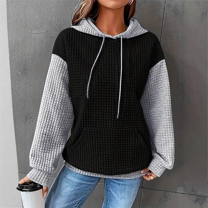 Ladies textured fabric hoodie Lune London