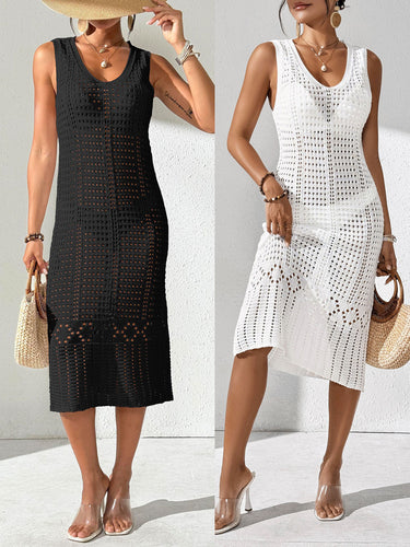 Amarae Elegant crochet midi dress for women