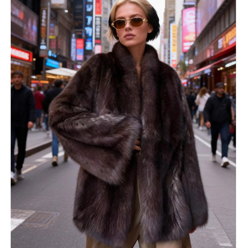 Veste en fausse fourrure cozy pour femme avec col élégant et doublure douce Chic & Stil