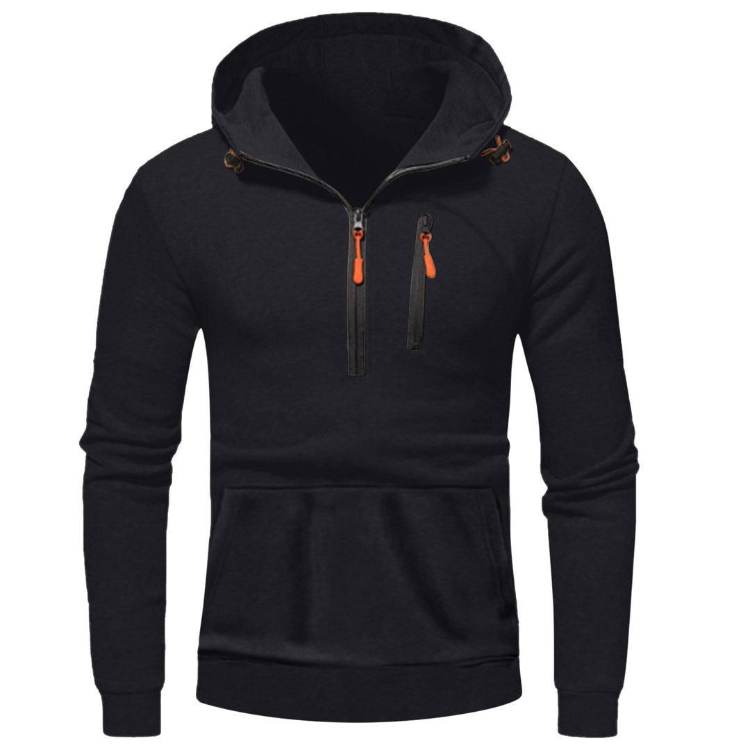 Modern men's hoodie with innovative half-zip closure Lune London