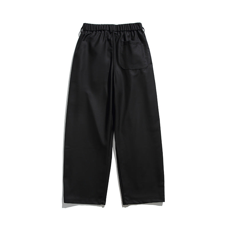 Men's wide pleated pants with elastic drawstring waistband and cropped cut Amarae