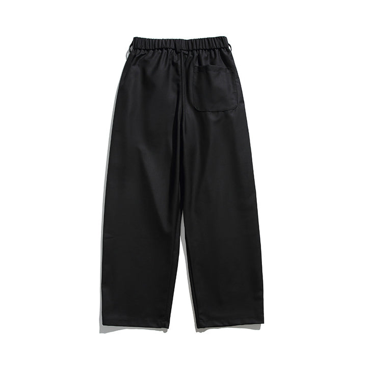 Men's wide pleated pants with elastic drawstring waistband and cropped cut Amarae