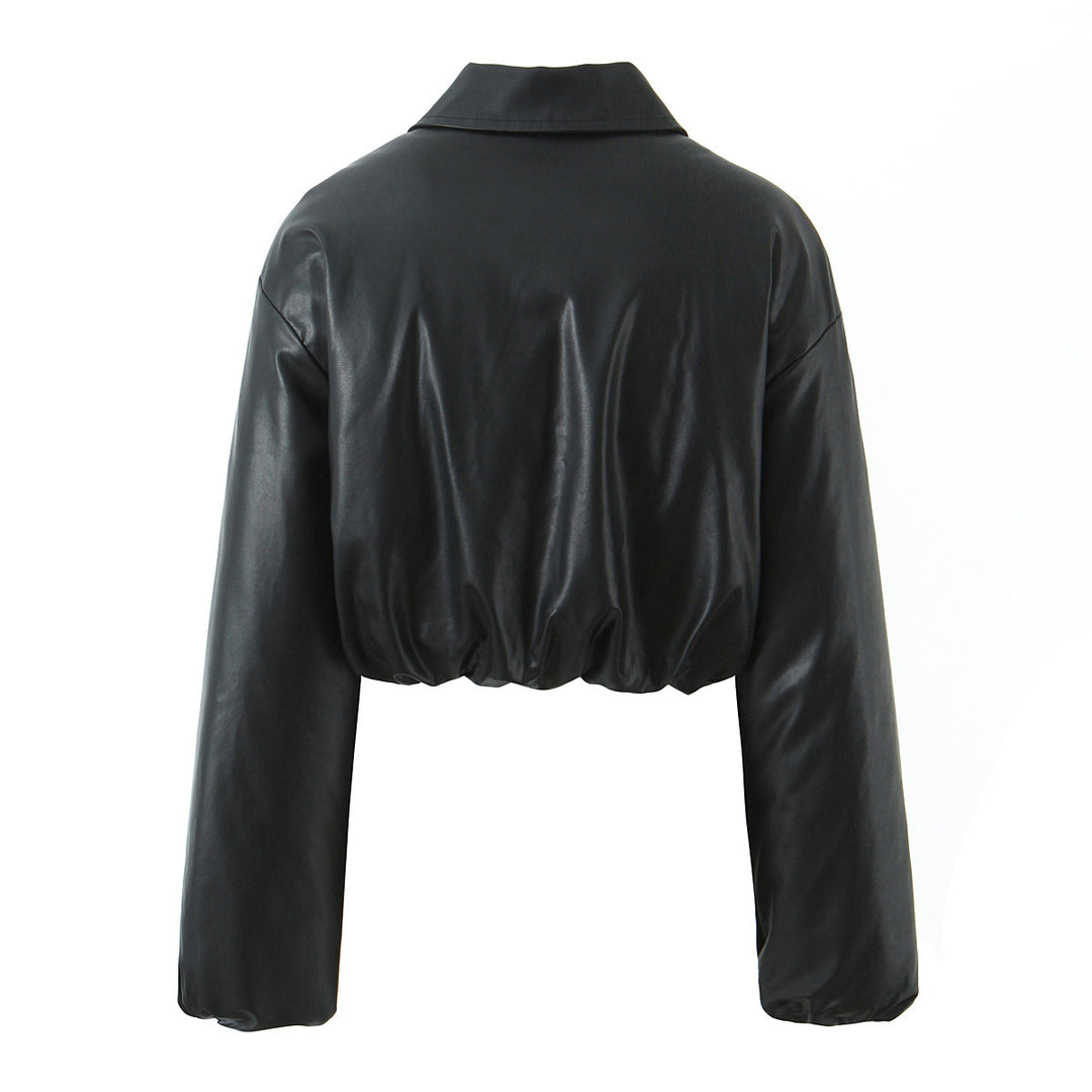 Ladies elegant short jacket with zipper and embroidered collar Lune London