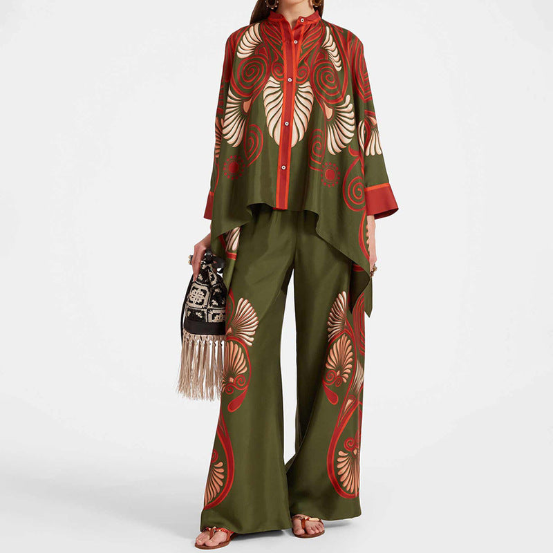 Haut kaftan floral pour femme avec détail de bouton Chic & Stil
