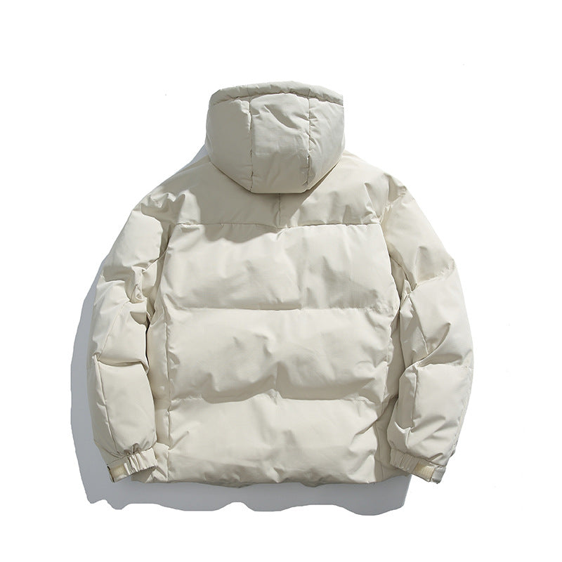 Unisex Boxy-padded hoodie with high stand-up collar and drawstring hem Amarae
