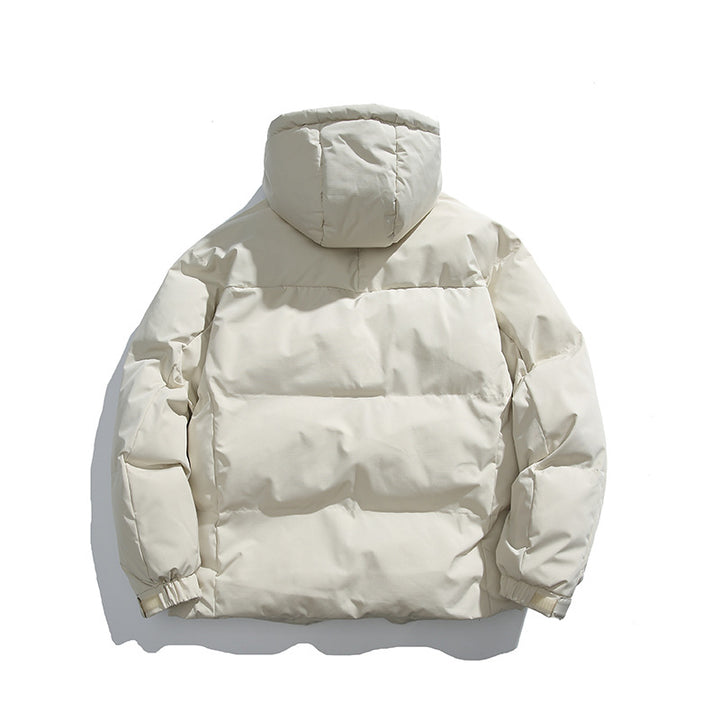 Unisex Boxy-padded hoodie with high stand-up collar and drawstring hem Amarae
