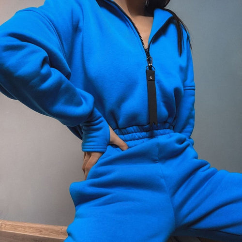 Ladies tracksuit with stylish details and elastic waist Amarae