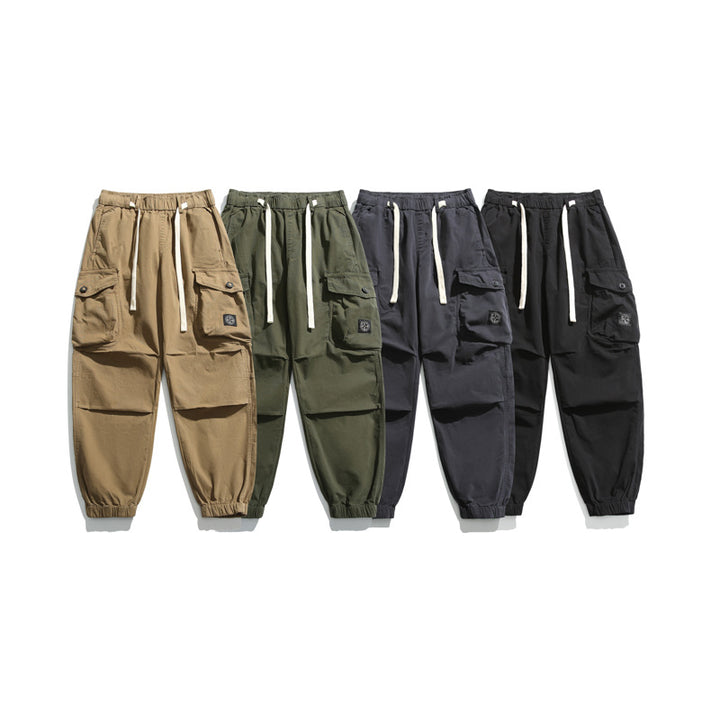 Men's cargo pants with elastic waistband and numerous pockets Lune London