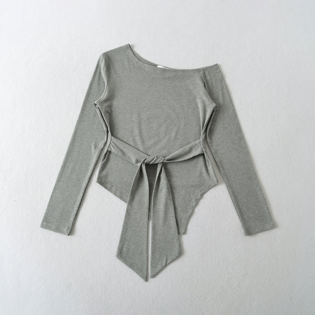 Women Long Sleeve Top with Elegant Bow Detail Lune London