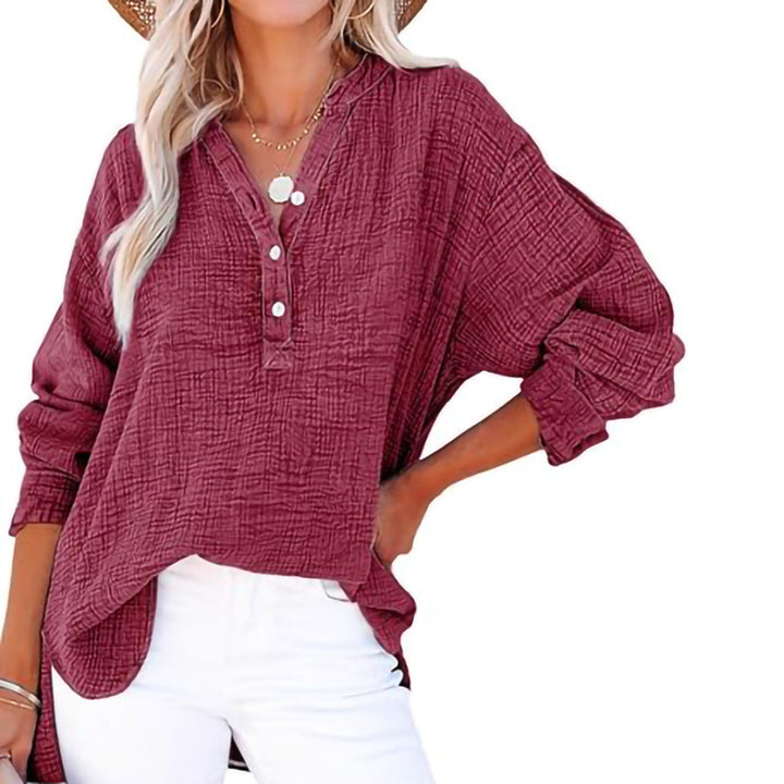 Woman Oversized Casual Shirt with Button Placket Amarae