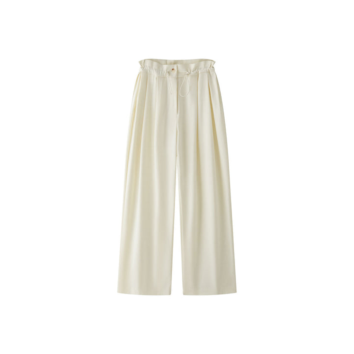Women Elegant Wide High-Waist Palazzo Pants with Pleats and Flowing Viscose Look Amarae