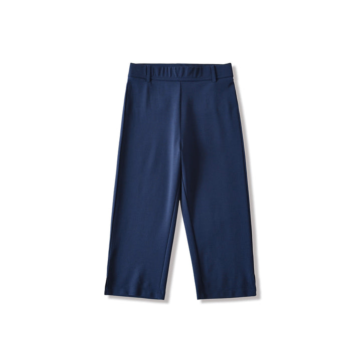 Women's high-waisted capri stretch pants with a slim silhouette and leg slit Amarae