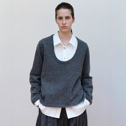 Pull en tricot pour femmes avec col rond Chic & Stil