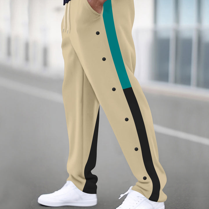 Men's sporty jogger pants with zipper, side pockets, and snap button Lune London