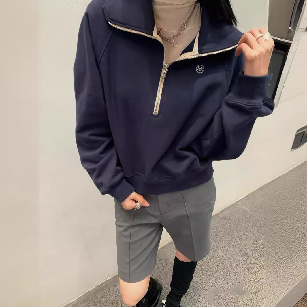 Pull à capuche stylé pour femme avec demi-zip Chic & Stil