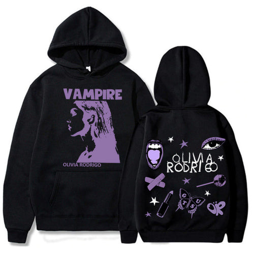 Women's hoodie with artistic vampire print and oversized fit Amarae