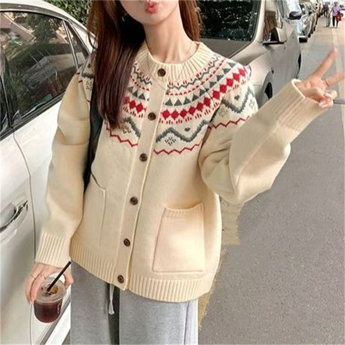 Cardigan pour femme avec motif graphique et poches fonctionnelles Chic & Stil