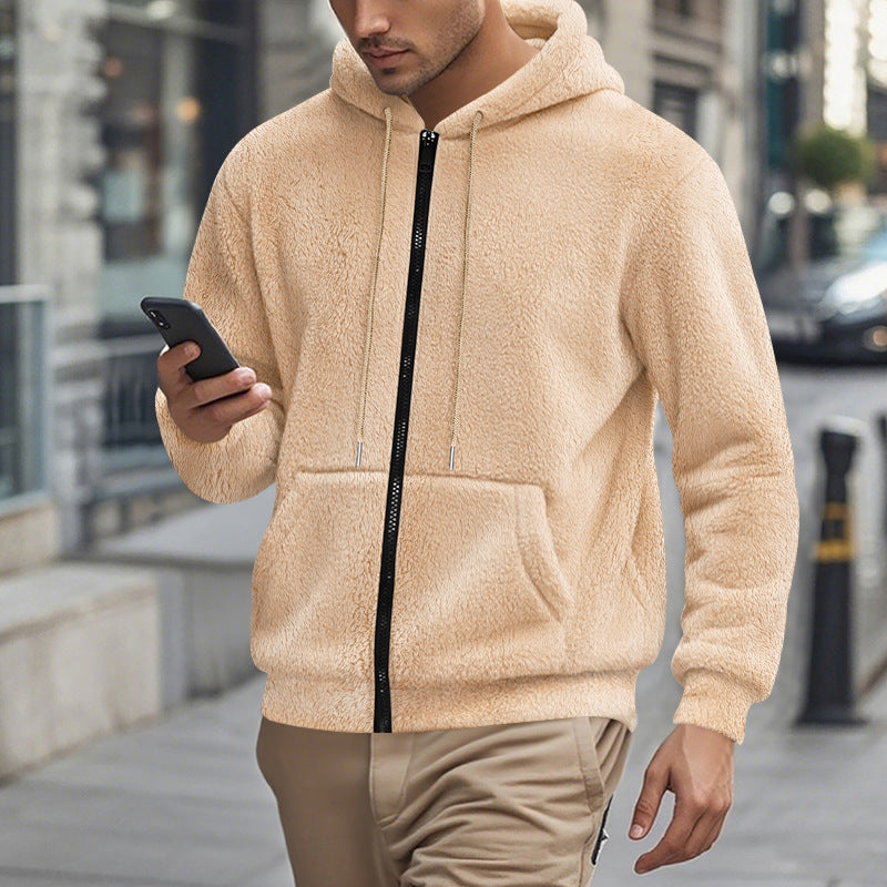 Men's Fleece Hoodie with Side Zipped Pockets Lune London