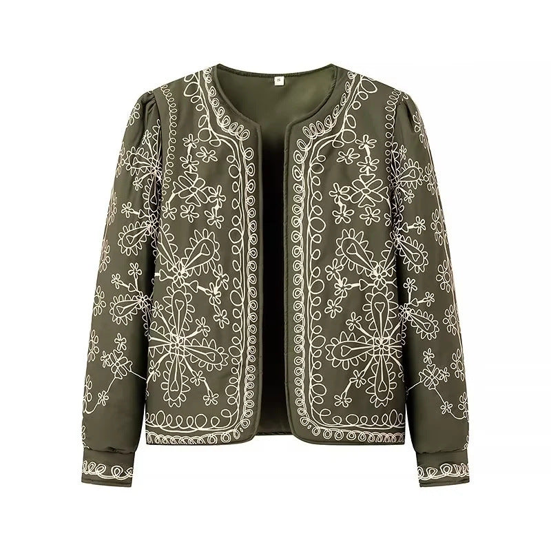 Embroidered floral jacket for women with voluminous sleeves Lune London
